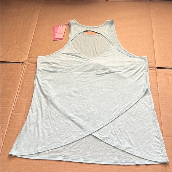 Blue Cut Out Sleeveless Tank Top - Picture 7 of 8